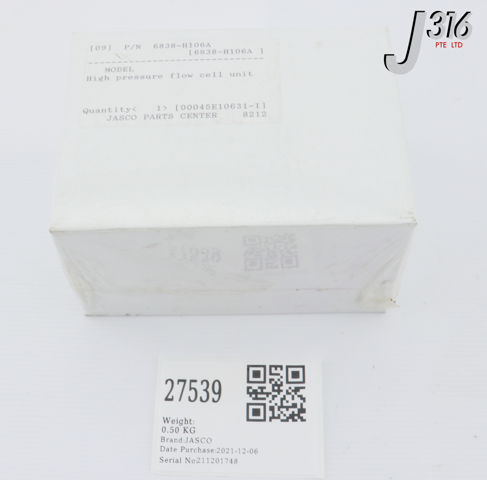 27539 JASCO HIGH PRESSURE FLOW CELL UNIT (NEW) 6838-H106A | eBay
